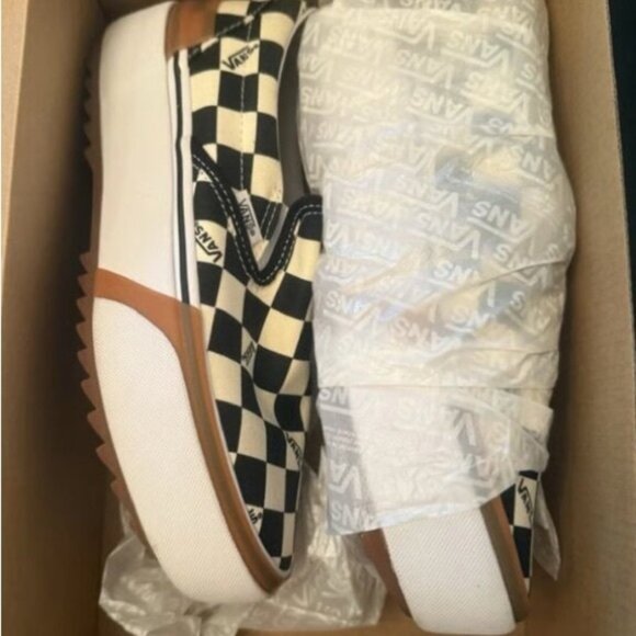 Vans Black and White Checkered Platform Sneakers - Picture 7 of 9